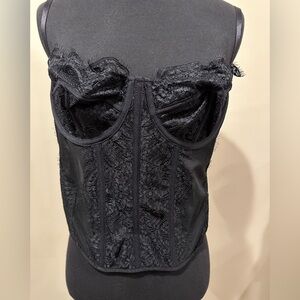 Black Lace Crop Top